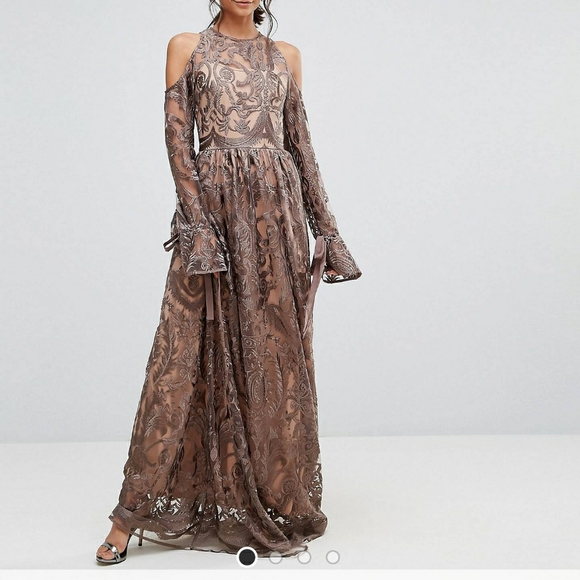 true decadence off shoulder embroidered dress